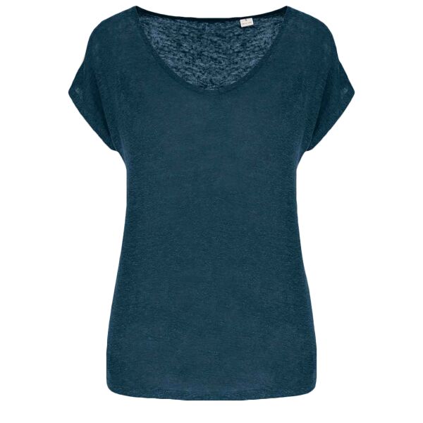 Native Spirit Ladies V Neck Linen T-Shirt Thumbnail