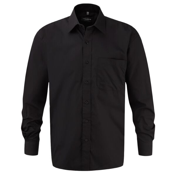 Men's Long Sleeve Classic Pure Cotton Poplin Shirt Thumbnail